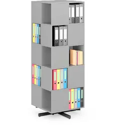 Drehbares Regal, 680×680×1932 mm, 4x 5 Fächer, grau