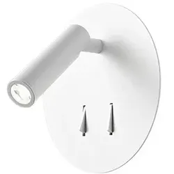 Weiße Metallwandleuchte, modernes Design mit integriertem, verstellbarem 6W+3W-LED-Spot, 3000K warmes Licht – Perenz