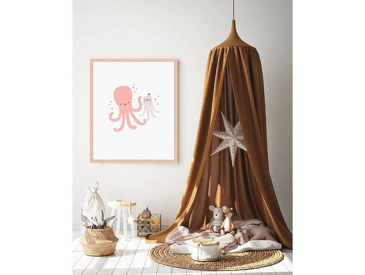 Bild Octopus Family 53 x 63cm Multicolor