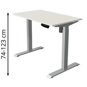 Kerkmann Schreibtisch Move 1, weiß / silber, elektrisch höhenverstellbar, 100 x 74-123 x 60 cm