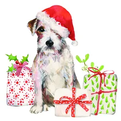 Servietten CHRISTMAS PUP (LB 33x33 cm) - LB 33x33 cm