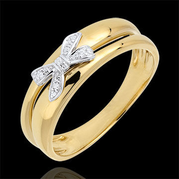 Edenly Ring Schleife mit Liebe zu Gelbgold