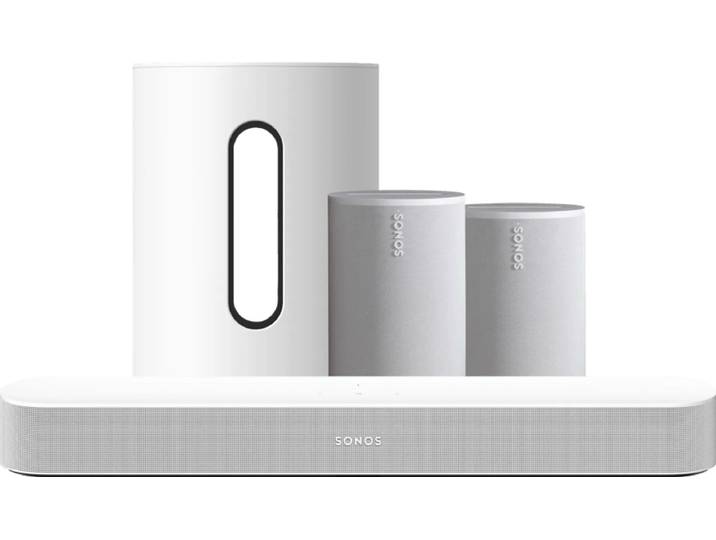 Sonos Beam Gen2 Wit + 2x Era 100 Wit + Sub Mini Wit