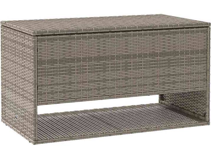 vidaXL Coffre à coussins d'extérieur Gris 100x55x55\,5 cm Poly rotin