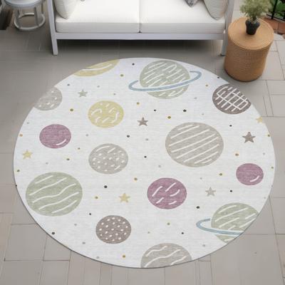 Addison Rugs Machine Washable Indoor/ Outdoor Modern Planets Chantille Rug