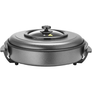 Hendi Elektrische-Pfanne 239506, Partypfanne, Ø 40 cm, 1400 Watt, Aluminium, mit Antihaftbeschichtung, Tiefe: 5 cm
