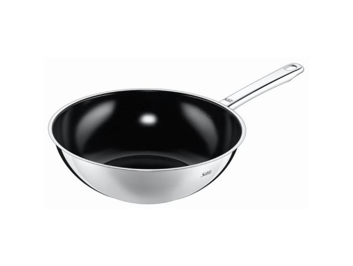 Silit Wokpfanne, Edelstahlfarben, Metall, rund, kratzfest, Kochgeschirr, Pfannen, Woks