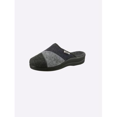 Pantoffel CASUAL LOOKS, Damen, Gr. 38, Filz, grau (grau, marine), Schuhe