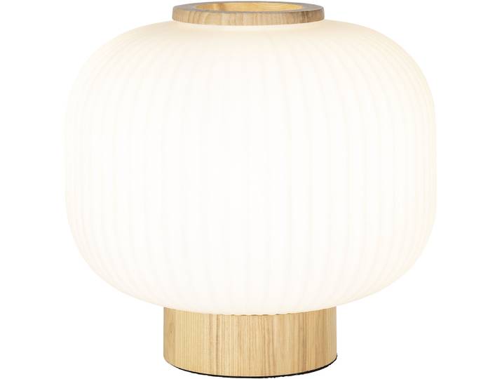 Tischlampe Thie weiss, holz Metall/Glas H 24.5 cm
