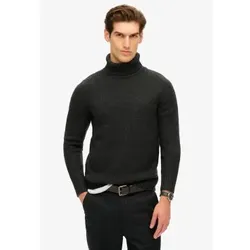 Superdry für Herren. M6110618A Schwarzer gebürsteter Rollkragenpulli (M), Lässig, Polyester