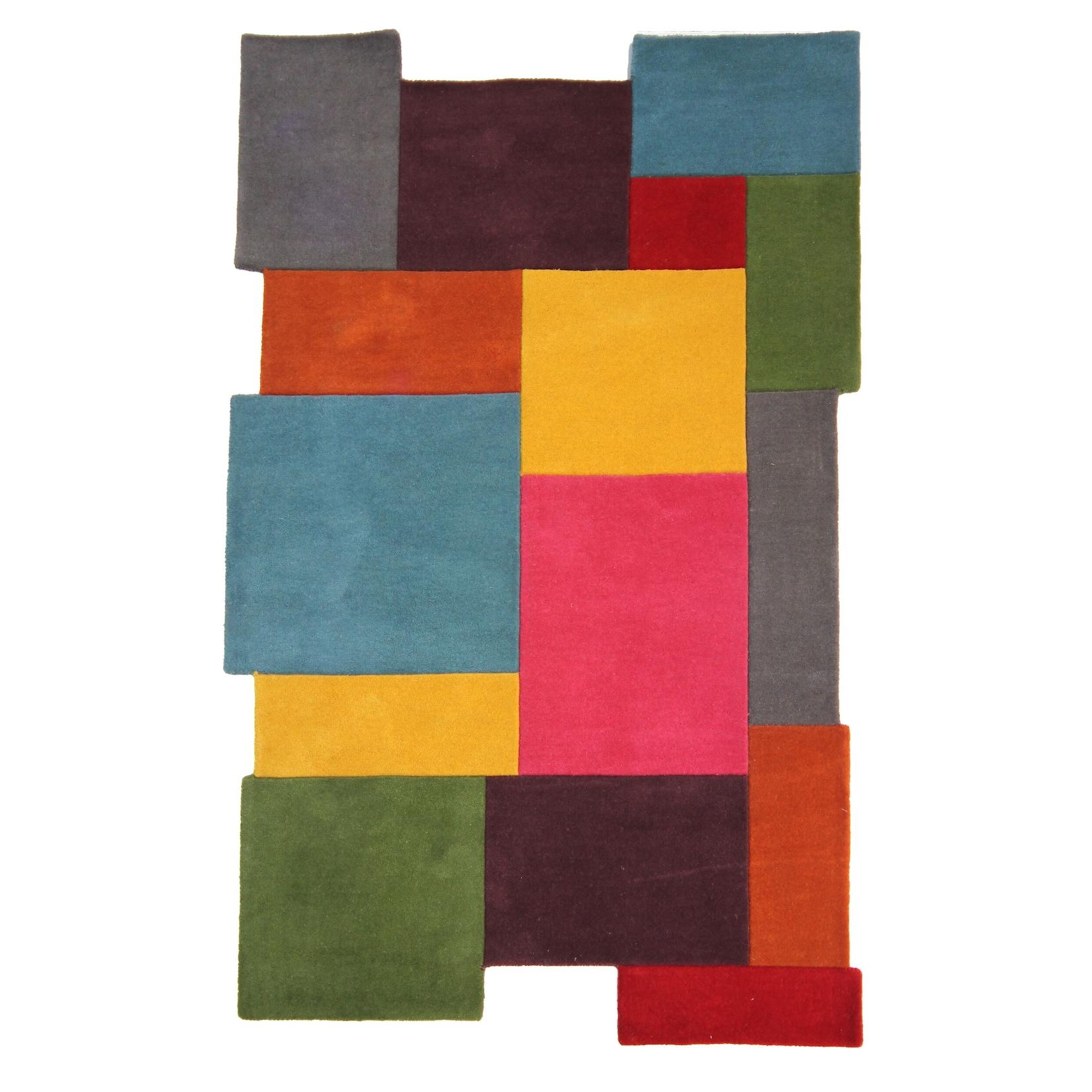 Wollteppich strapazierfähig Bunt 200 x 290 cm - HALLEIN Kadima