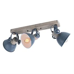 Holz Decken Strahler bewegliche Spots Grau Leuchte Wohn Zimmer Lampe Beleuchtung  2133GR