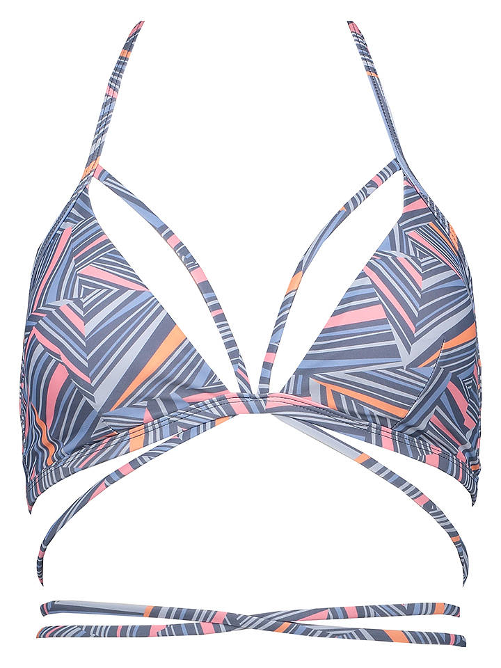 LASCANA Bikini-Oberteil "Lisa" in Blau/ Orange - 38C/D-Cup