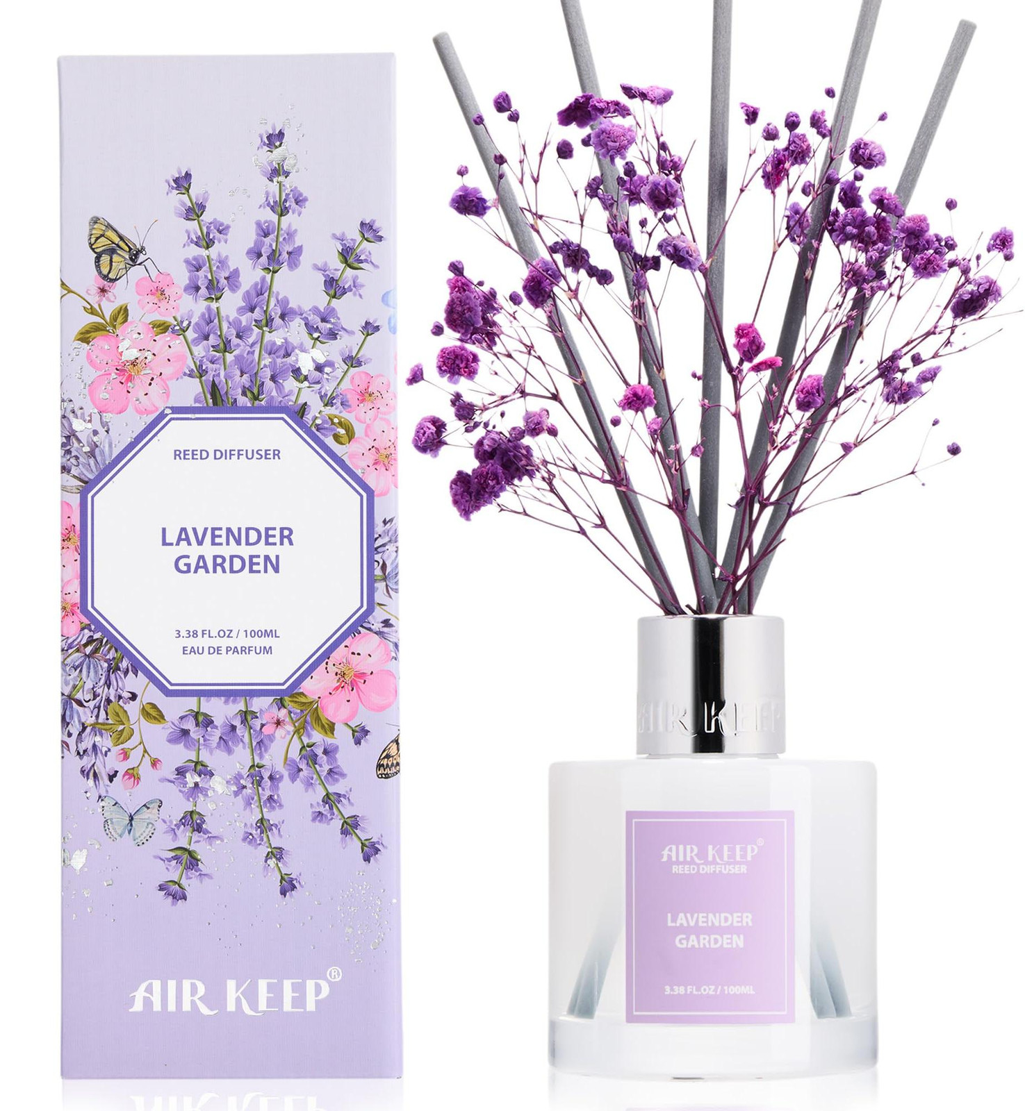 Dripio Ruimtedoek Lavender Garden diffuser met 8 stokjes, 100 ml