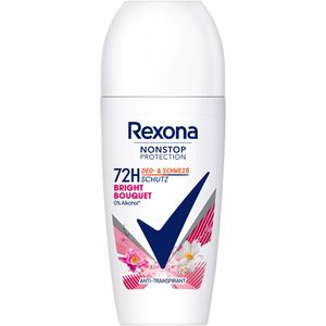 Rexona Antitranspirant NonStop Protection Bright Bouquet, 72h Schutz, für Damen, ohne Ethylalkohol, Roller, 50 ml