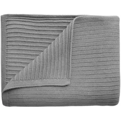 Mushie, Babydecke, Strickdecke Pointelle Grey Melange (100 x 80 cm)