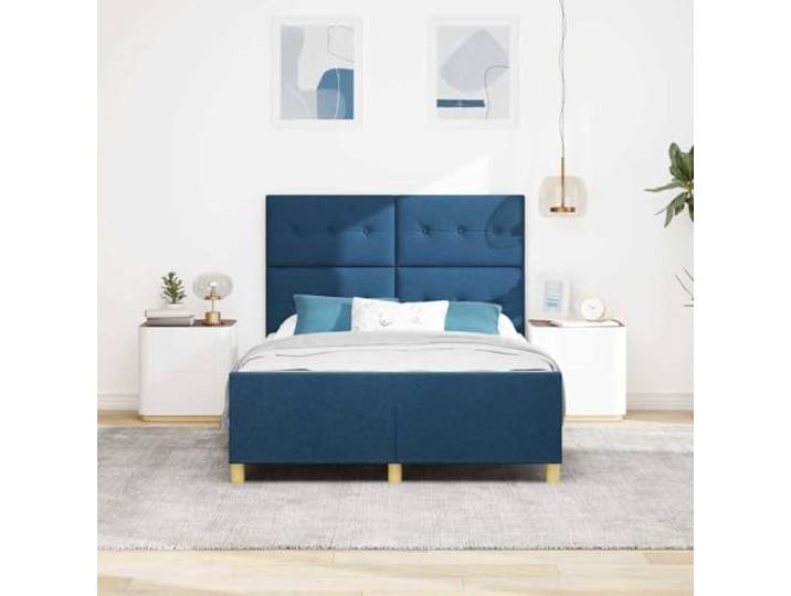 KTHLBRH Bettgestell, Blau, 140 x 200 cm, Stoff Einfaches Design, robuste Konstruktion, kein Netz, warme Zimmerverkleidung
