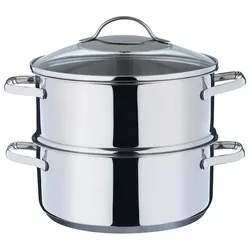 Kelomat Universaldünster 20cm,3tlg, Pfanne + Kochtopf, Silber