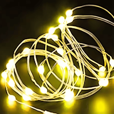 Inspire Curations 5M Battery Operated Waterproof Copper Wire Fairy Lights yellow 1m