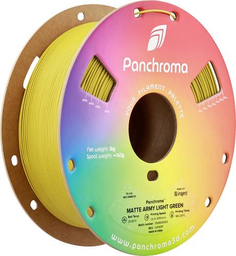 Polymaker CA04011 Panchroma Matte Filament PLA Matt, geringerer Kunststoffgehalt 1.75mm 1000g Army Light Green, Grün 1St.