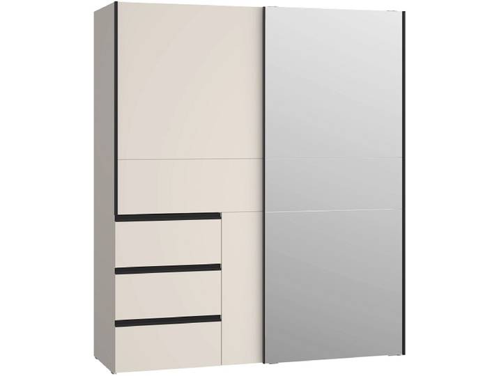 Schwebetürenschrank SUNLIGHT sand 2 Türen 3 Schubladen