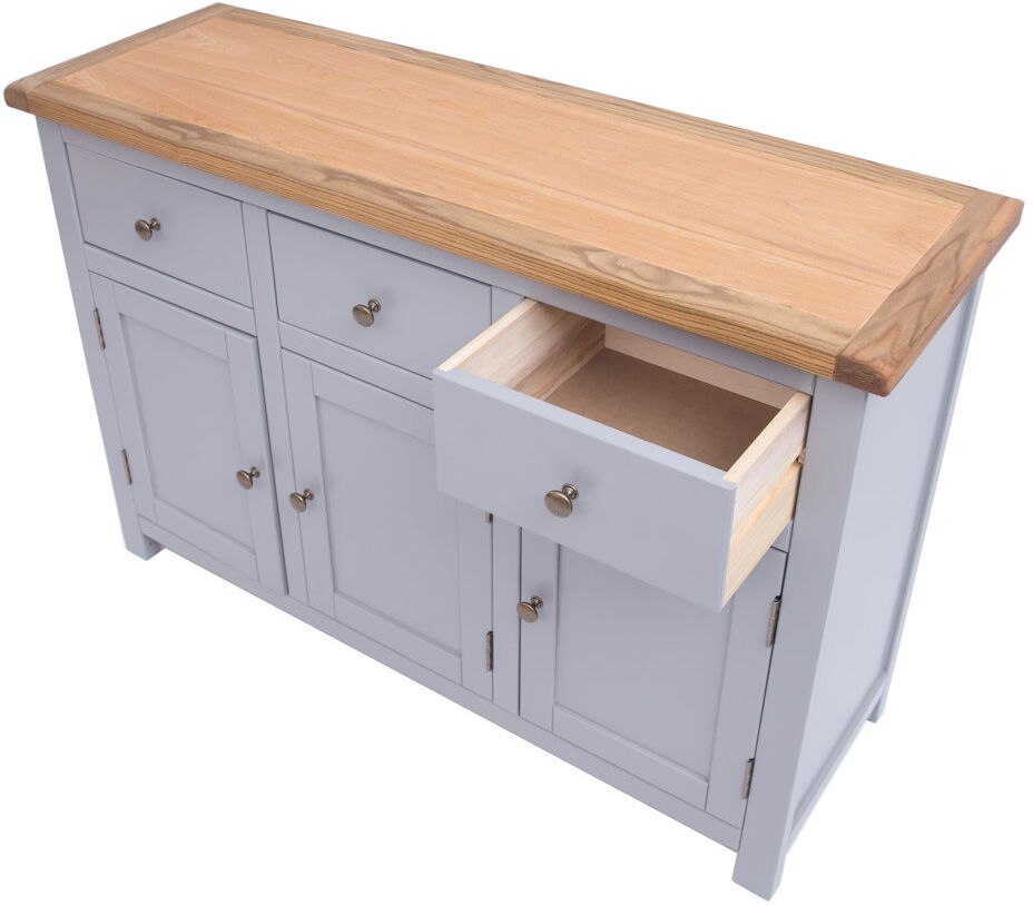 August Grove Natividad 120 cm W Sideboard Grey/Antique Brass 80cm H X 120cm W X 40cm D