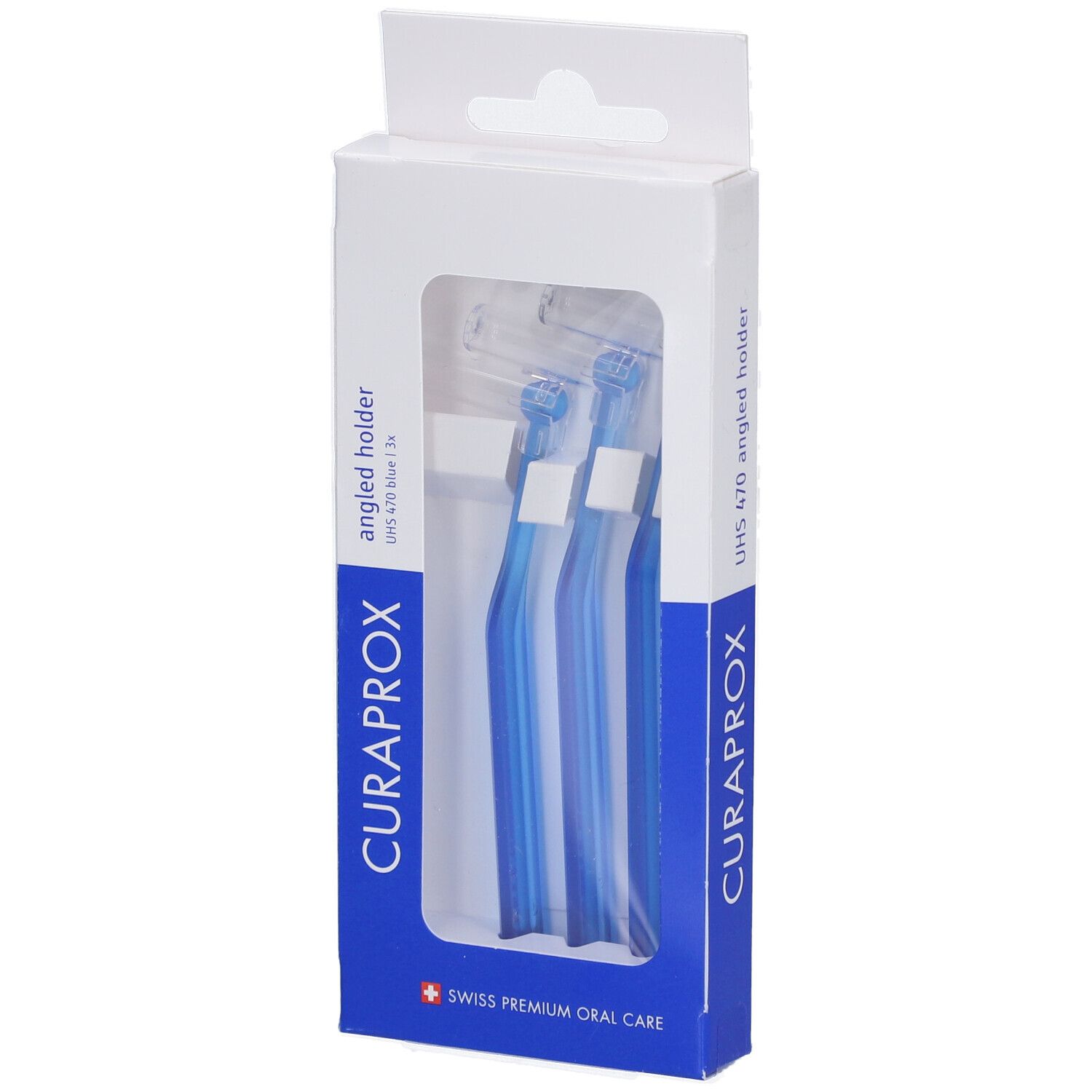 Curaprox UHS 470 Halter blau 3 St Zahnbürste