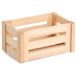 Aufbewahrungsbox Leisten 29,5 x 19,6 cm Holz Braun Hellbraun S (Small)