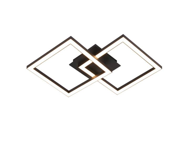 Nettlife Led-Deckenleuchte Eis 47/30/6 cm, Schwarz, Metall, LED integrated, 30x6x47 cm, Lampen & Leuchten, LED Beleuchtung, LED-Deckenleuchten