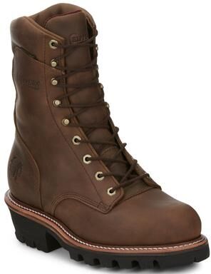 "Chippewa Boot 9"" WP 400G Steel Toe Lace Up - Mens 14 Brown Boot E"