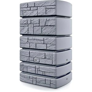 Prosperplast Regentonne Tower Stone, 500 Liter, 78 x 58 x 130cm (B/T/H), grau