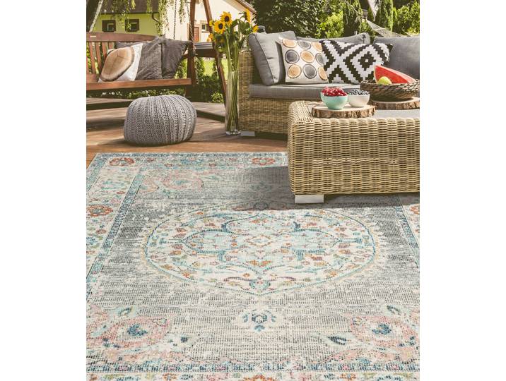 Teppich MERINOS Salsa Outdoor 20053 , grau, B:80cm H:4mm L:150cm, Polypropylen (PP), Teppiche, Teppich, In- und Outdoor geeignet, Aussenbereich, Balkon, robust, Vintage