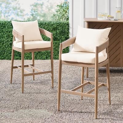 "Miramar Outdoor Bar & Counter Stool - Counter Height (26"" Seat), Umber/Counter Height - Grandin Road"