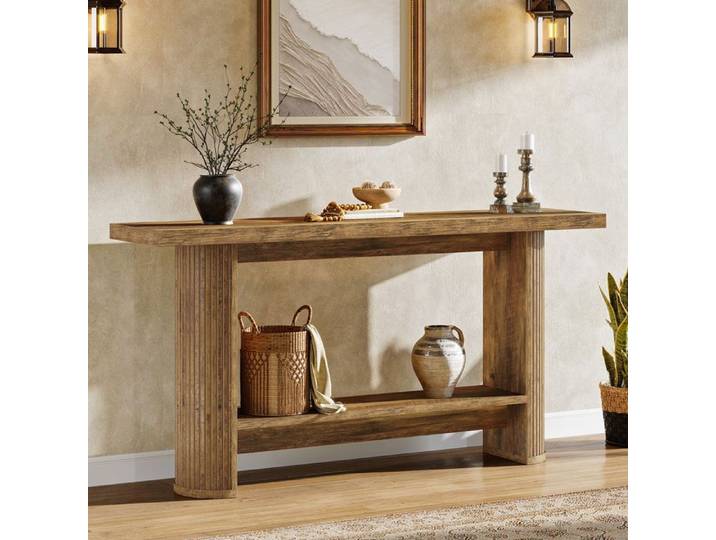 Table Console - LITTLE TREE - Little Tree - 140×30×80 cm - Bois massif - Marron