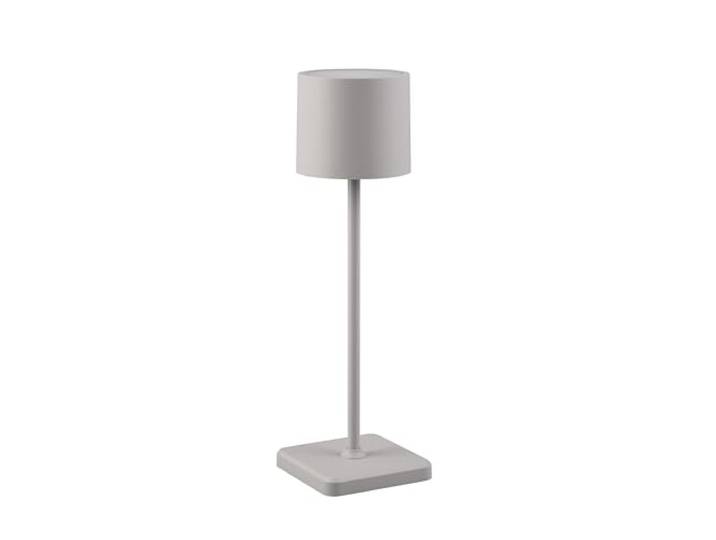 Reality Leuchten LED Akku Außen Tischleuchte Fernandez R54096177, Metall/Kunststoff Grau, inkl. 1.5 Watt LED, Ladestation