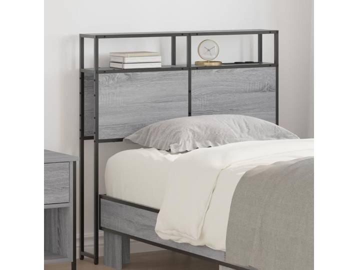 Moderne Headboard/ Tête de lit - panneau de tête - de rangement Sonoma gris 90cm Bois d'ingénierie@FR(23745)