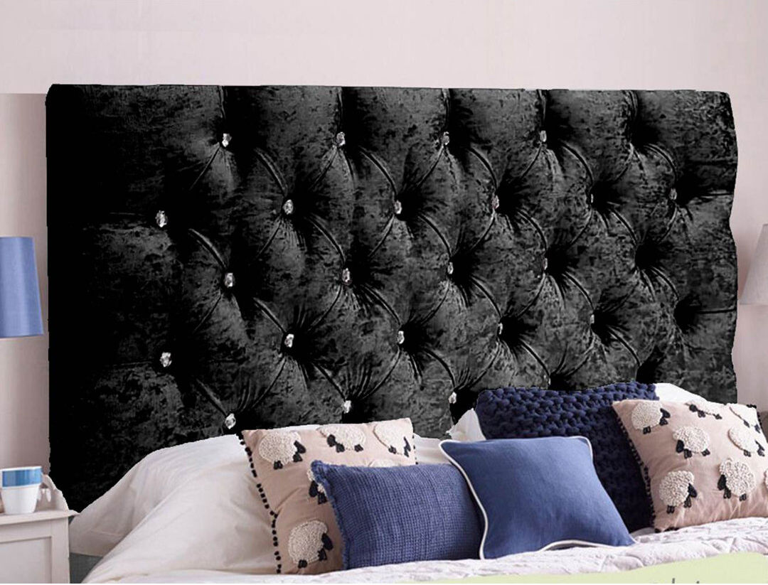 Rosdorf Park Esters Upholstered Headboard Velvet/Black Single (3')