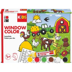 5x Marabu, Künstlerfarbe + Bastelfarbe, Window Color Bauernhof 6x25ml (150 ml)