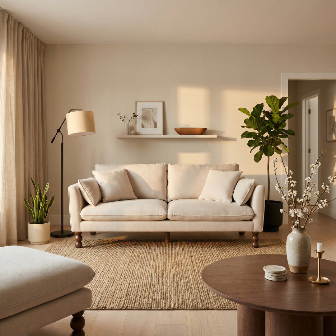 17 Stories Sofa Beige Chenille 3