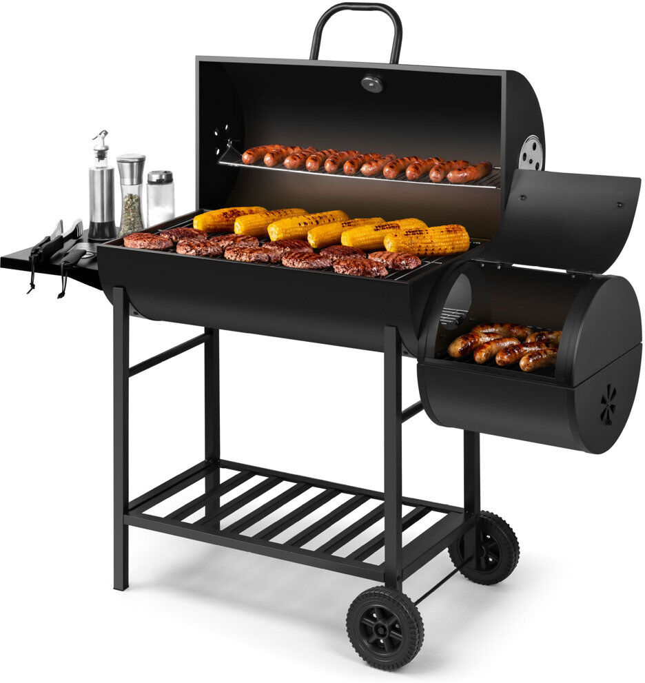 Vonhaus 137cm W Charcoal Grill Matte Black 69.8cm W