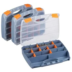 relaxdays Sortierbox 3er Set, 32x6x24 cm