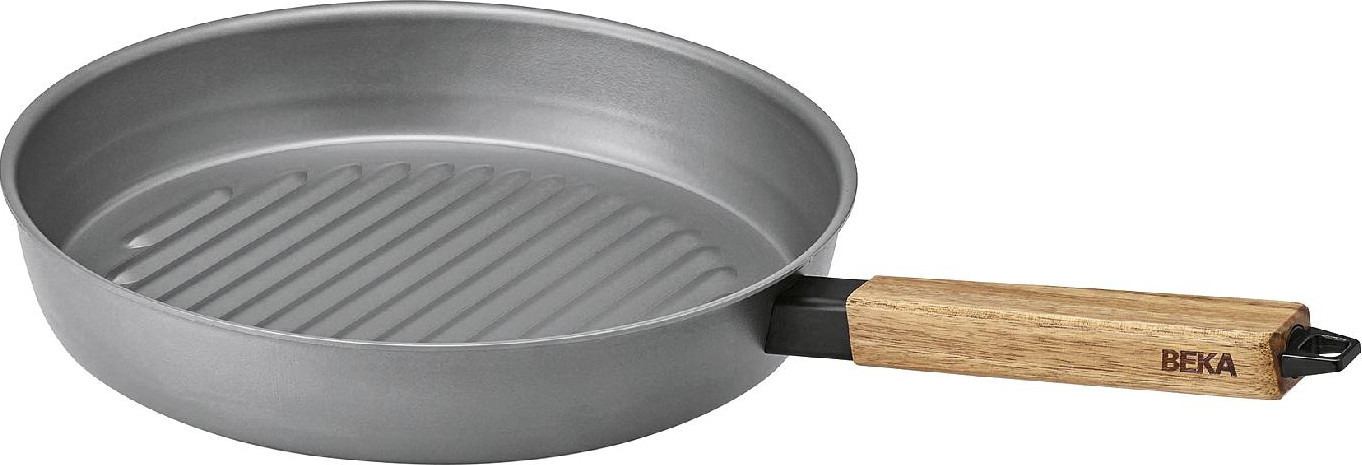 BEKA Nomad Grillpan van staal en acaciahout, 28 cm