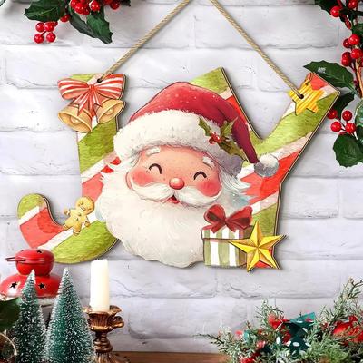 Uplift Treasures Colorful Joy Wooden Christmas Door Wall Hanging Sign Colorful Joy Wooden Christmas Door Wall Hanging Sign