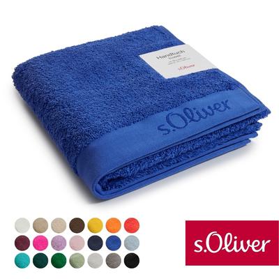 Handtuch S.OLIVER "s.Oliver, Premium Qualität, 600 gr/m², auch als Sets erhältlich", blau, B:50cm L:100cm, Walkfrottier, Baumwolle, Handtücher, große Farbauswahl, auch als Duschtuch, Waschhandschuh, Gästetuch