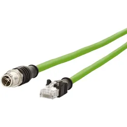 METZ CONNECT M12 X-kodiert, 1,0 m, M12 Stecker gerade - RJ45 Stecker gerade, PUR