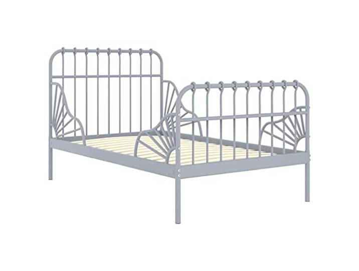 vidaXL Ausziehbett Grau Metall 80x130/200 cm