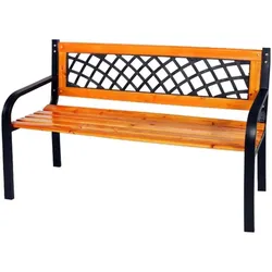 Mojawo, Gartenbank, Gartenbank Parkbank Massivholz Metall pulverbeschichtet 120x52x74cm