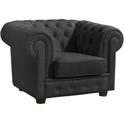 SESSEL Kalea Bezug Kunstleder Buche nussbaum dunkel / schwarz