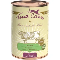 Terra Canis Classic 400g Dose Hundenassfutter 6 x 400 Gramm Rind mit Karotte, Apfel & Naturreis
