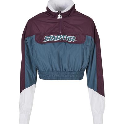 Langmantel STARTER BLACK LABEL "Starter Black Label Damen", Damen, Gr. L, lila (schwarzviolet, teal), 100% Polyester, Mäntel